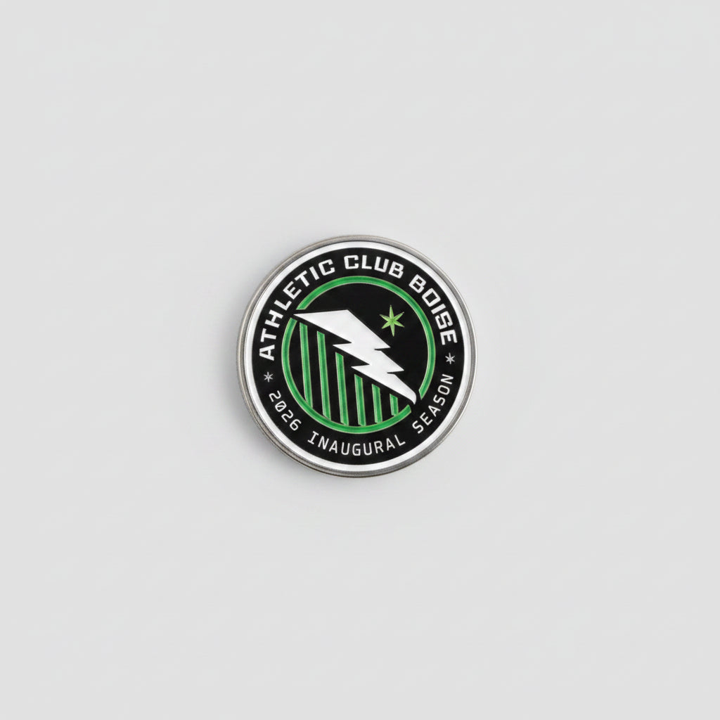 Round badge with 'Athletic Club Boise' logo on a dark background