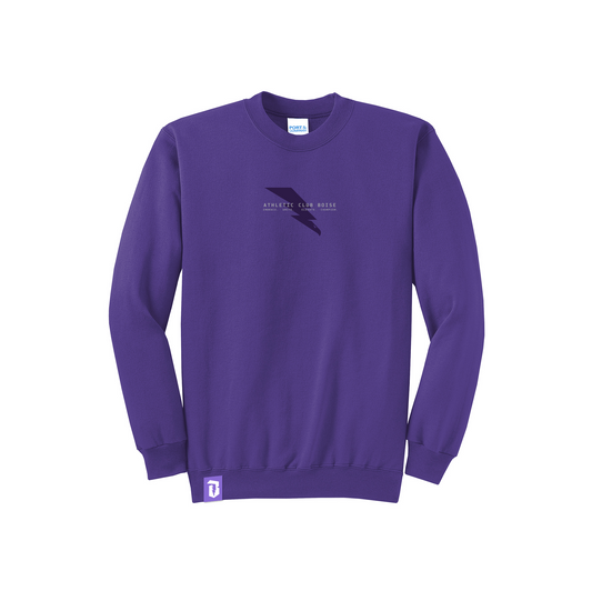 Athletic Club Boise Adult Purple Crewneck Sweater