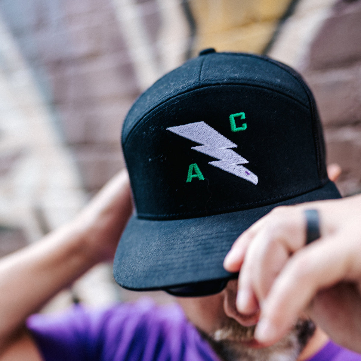 Black Flat Bill Hat
