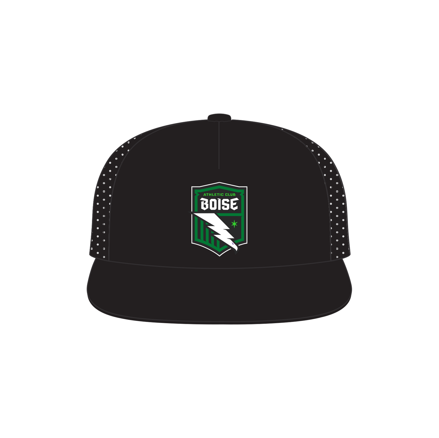 Black Flat Bill Trucker Hat