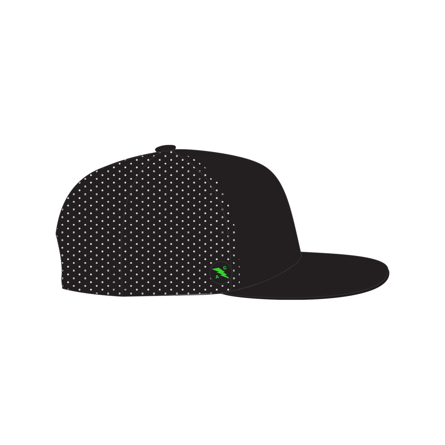 Black Flat Bill Trucker Hat