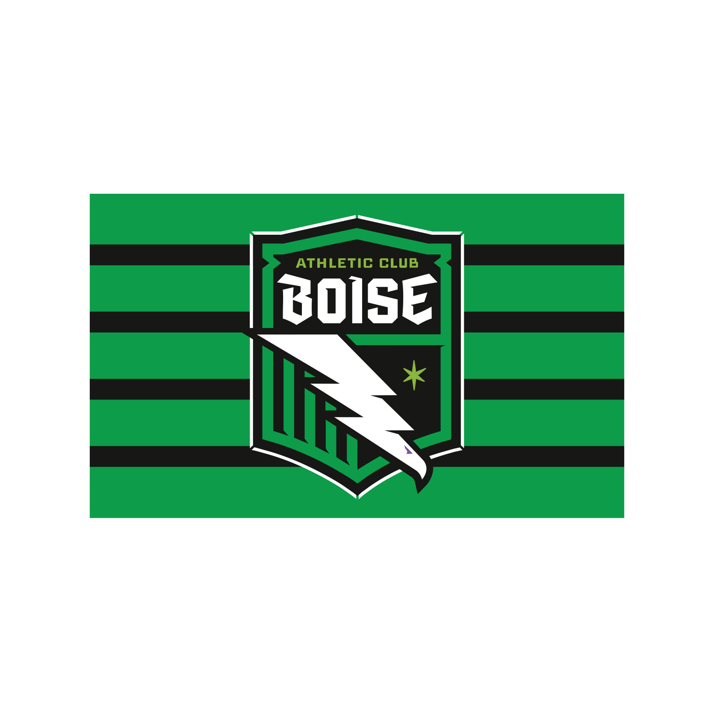 Athletic Club Boise Black & Green Stripe Flag