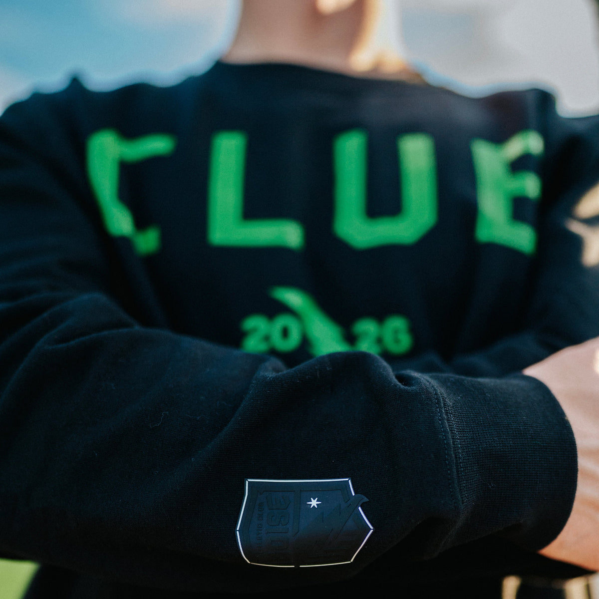 Club Black Printed Unisex Crewneck