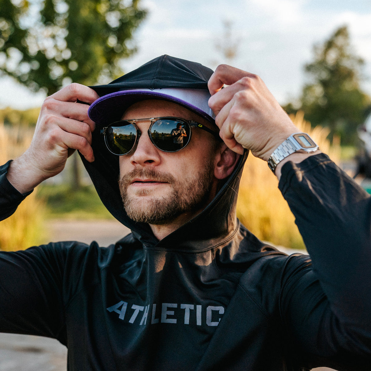 Core Black Sport-Tek Hooded Unisex Long Sleeve