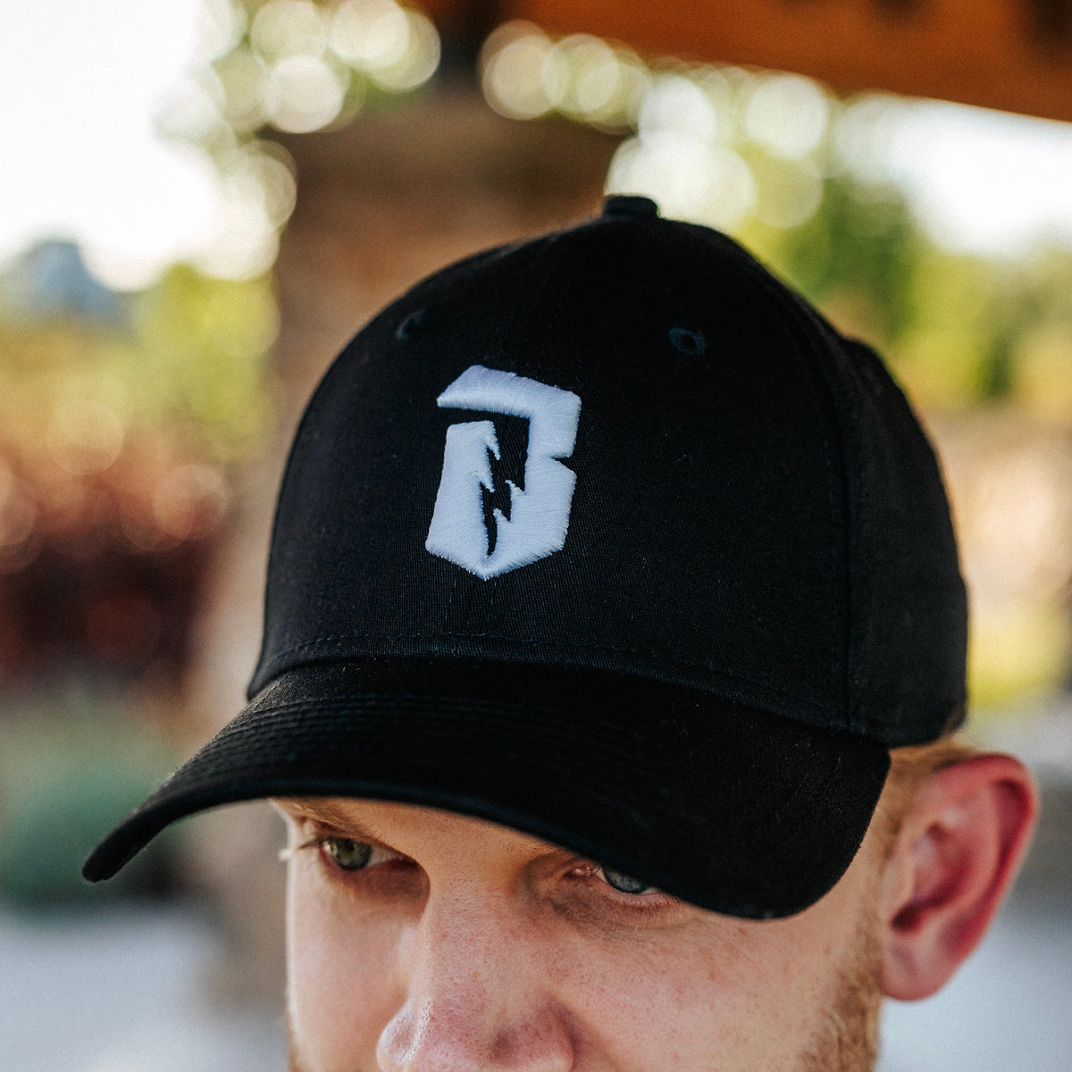 White & Black B-Bolt Hat