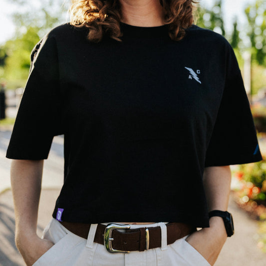Summer Black Cropped T-Shirt