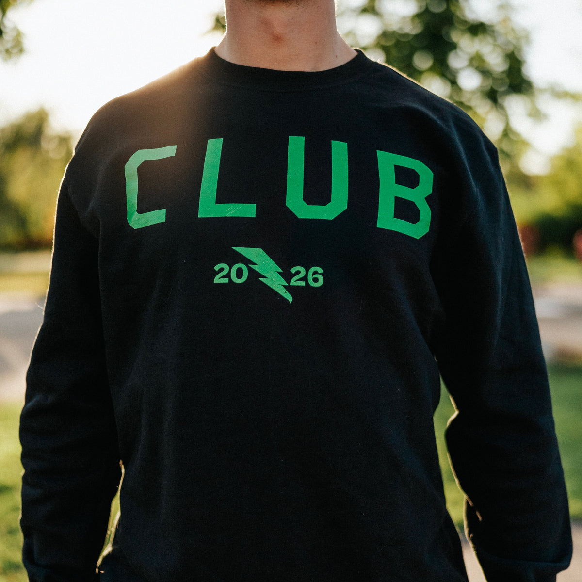 Club Black Printed Unisex Crewneck